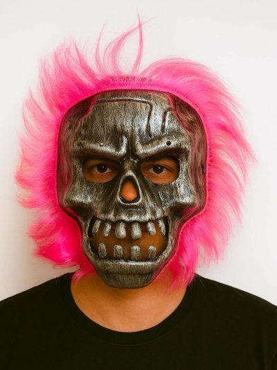 wild-skull---gumus-kafatasi-pembe-sacli-iskelet-maske-resim-5127