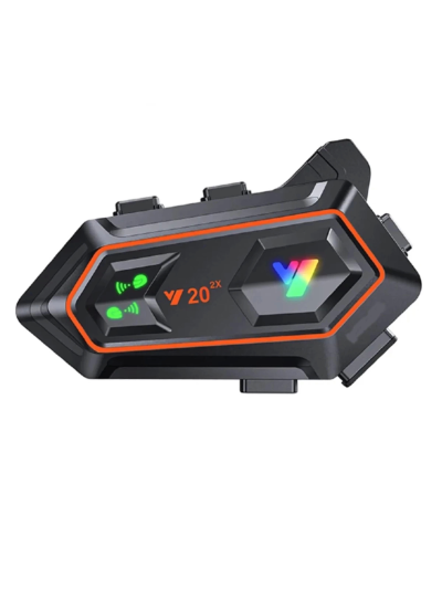 Y20 2x 1000m Telsiz Mesafeli 2 Kişi Bağlantılı Bluetooth Kask Kulaklık Fenerli İntercom