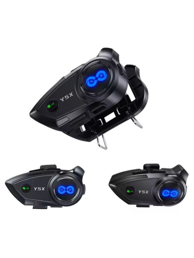 Y5x Rgb Işıklı Intercom 5 Kişi Bağlantılı 1000mah Motosiklet Bluetooth Kulaklık Seti