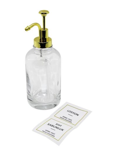 Yuvarlak Şeffaf Cam Sivi Sabunluk 500ml